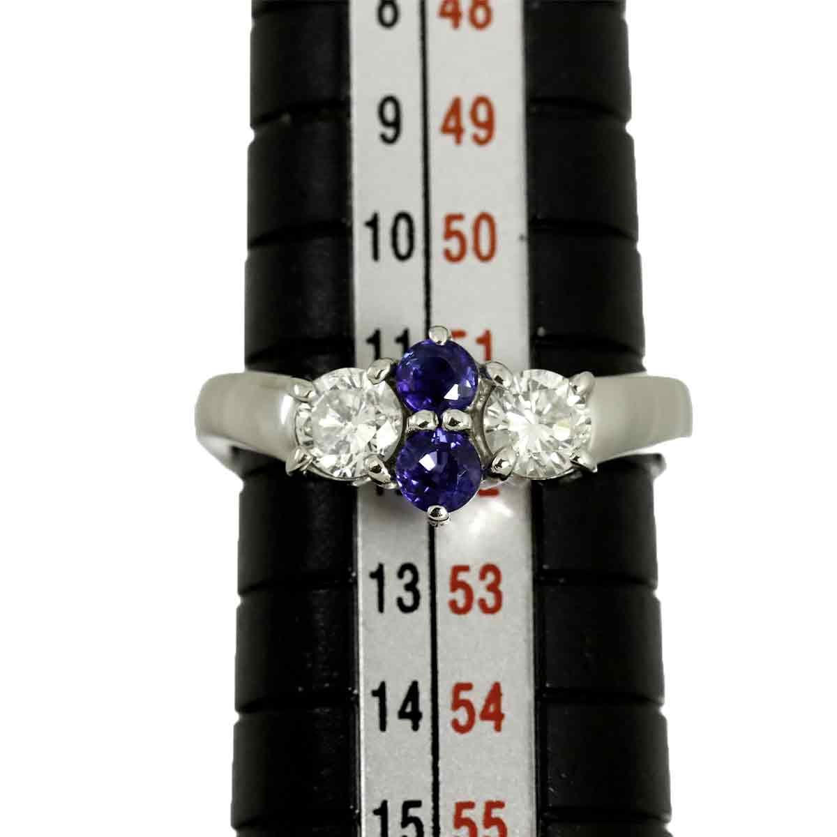 Sapphire Diamond Ring Pt Size5.75-6(US)