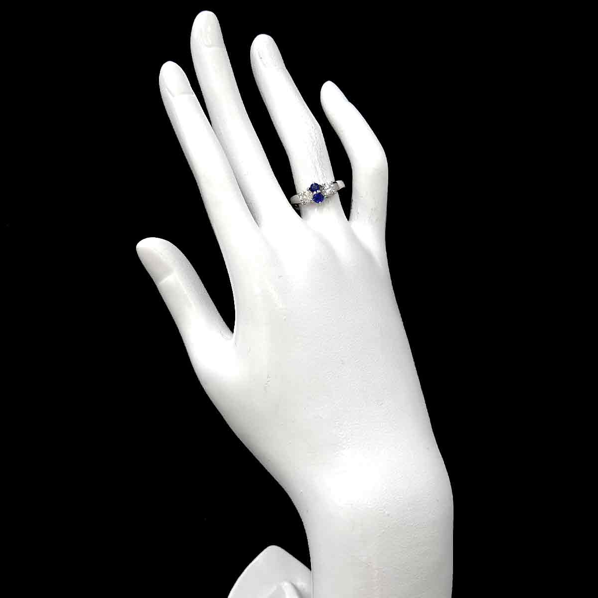 Sapphire Diamond Ring Pt Size5.75-6(US)