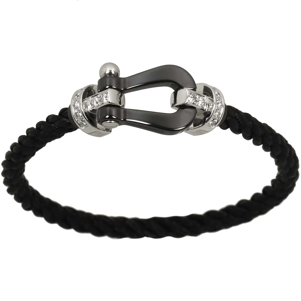 Force 10 LM Diamond Bracelet Ceramic 18K WG 750 Steel size16