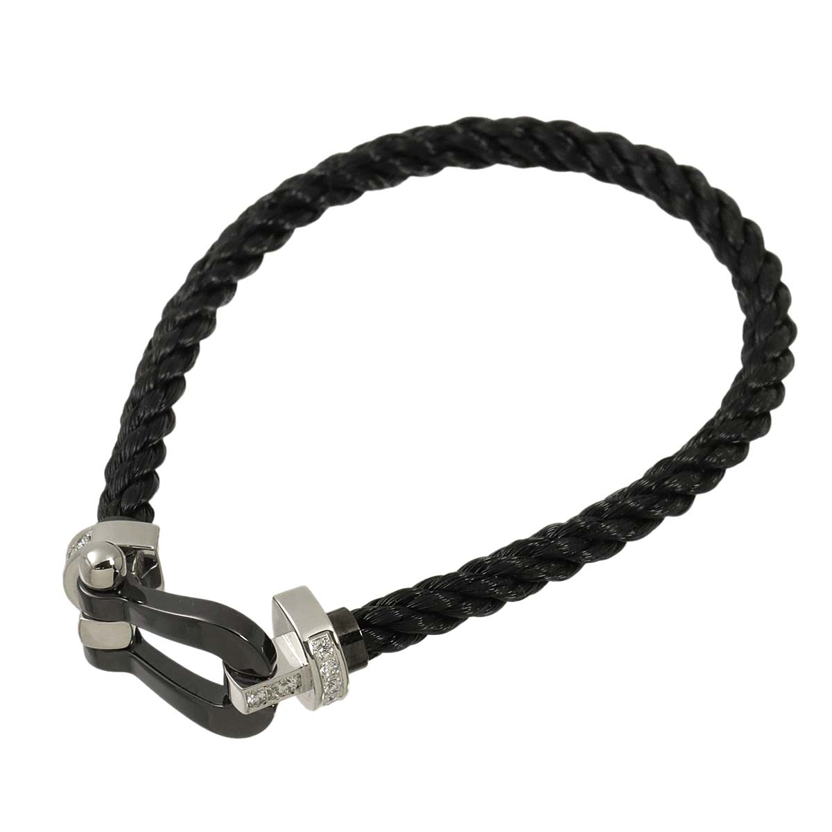 Force 10 LM Diamond Bracelet Ceramic 18K WG 750 Steel size16