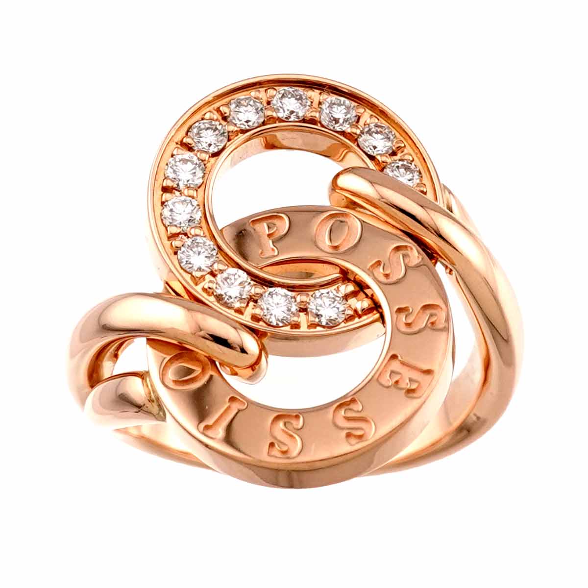 Possession Diamond Ring 18K Pink Gold 750 Size48 4-4.5(US)