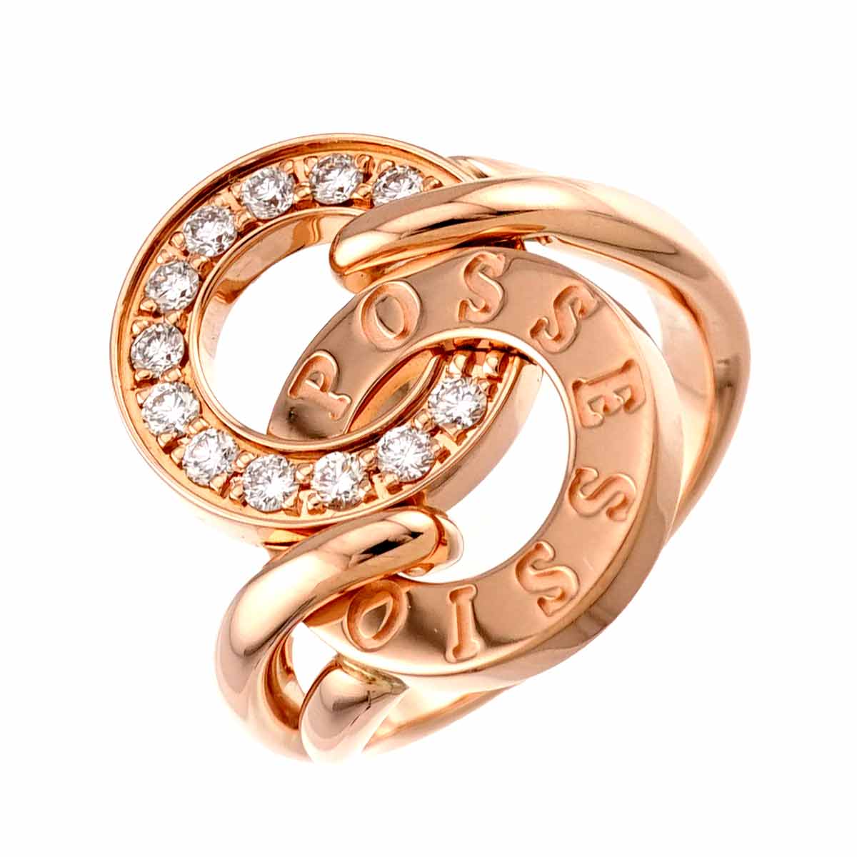 Possession Diamond Ring 18K Pink Gold 750 Size48 4-4.5(US)