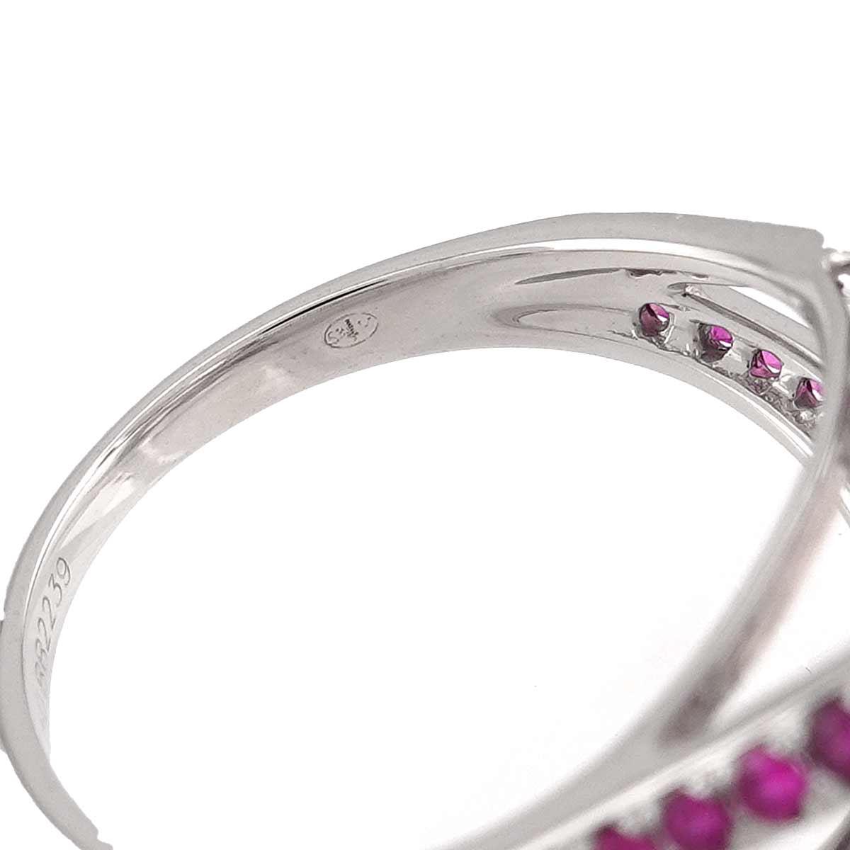 Morganite Sapphire Ring 18K WG 750 size7.5(US)