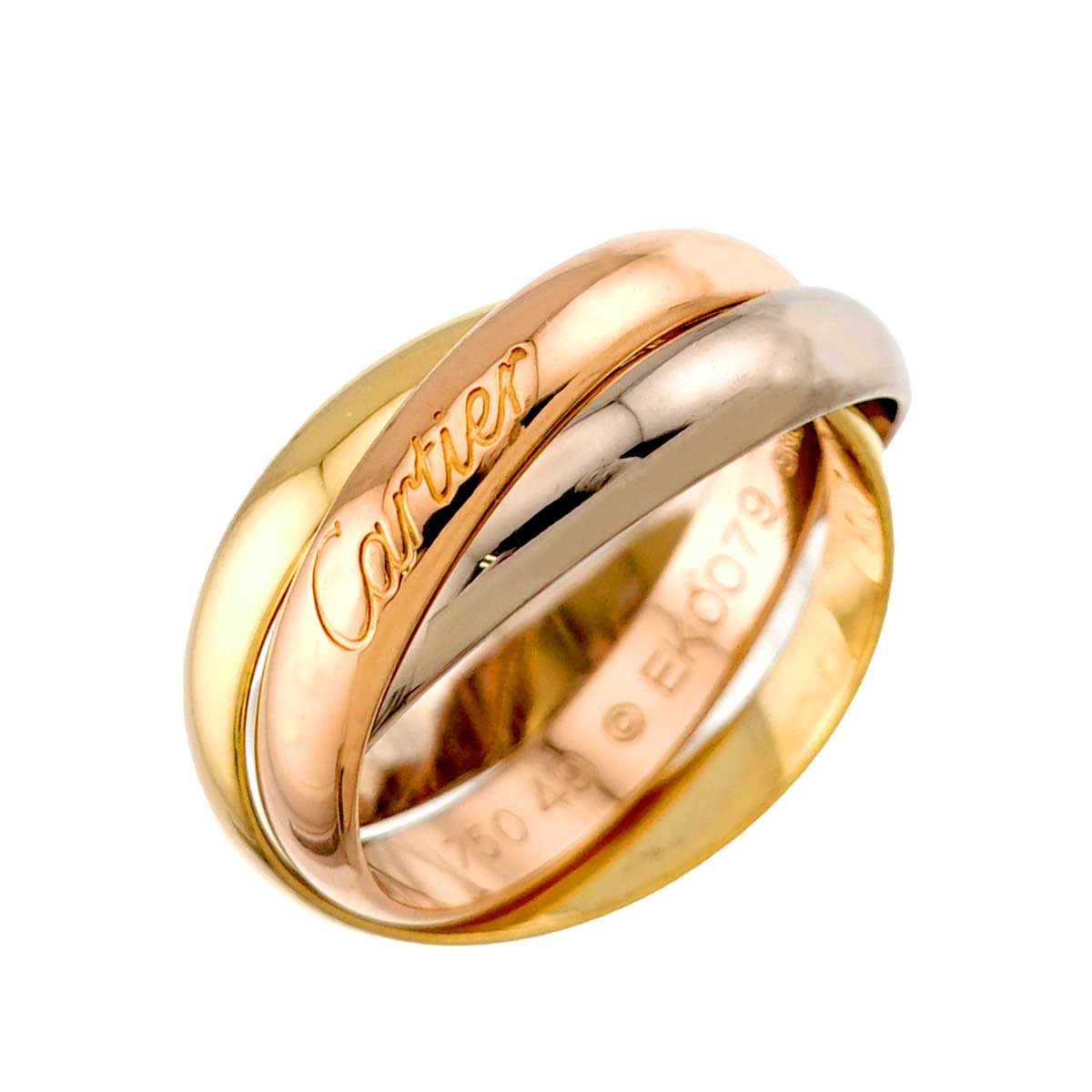 Trinity Ring 18K YG WG PG 750 Size49 4.75-5(US)