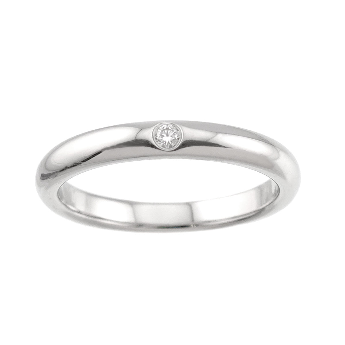 Stacking Band Ring Diamond 1P Pt Size5.75-6(US)