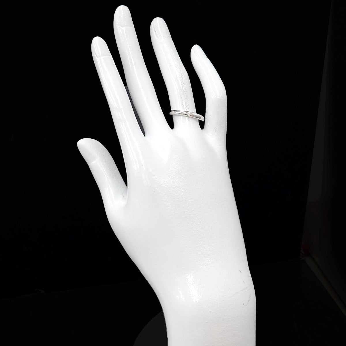 Stacking Band Ring Diamond 1P Pt Size5.75-6(US)