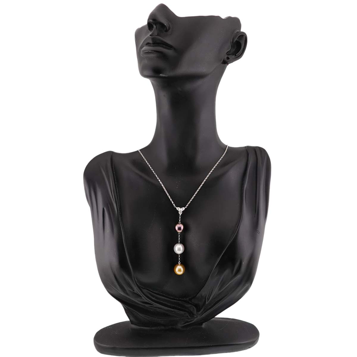 South Sea pearl 10.7-9.9mm Diamond Necklace 18K White Gold 750