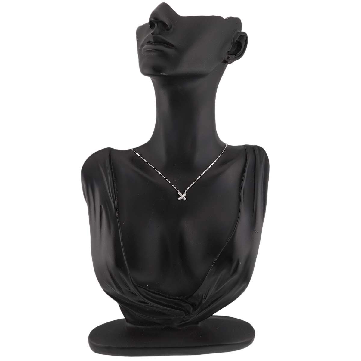 Cross stitch Diamond Necklace Platinum