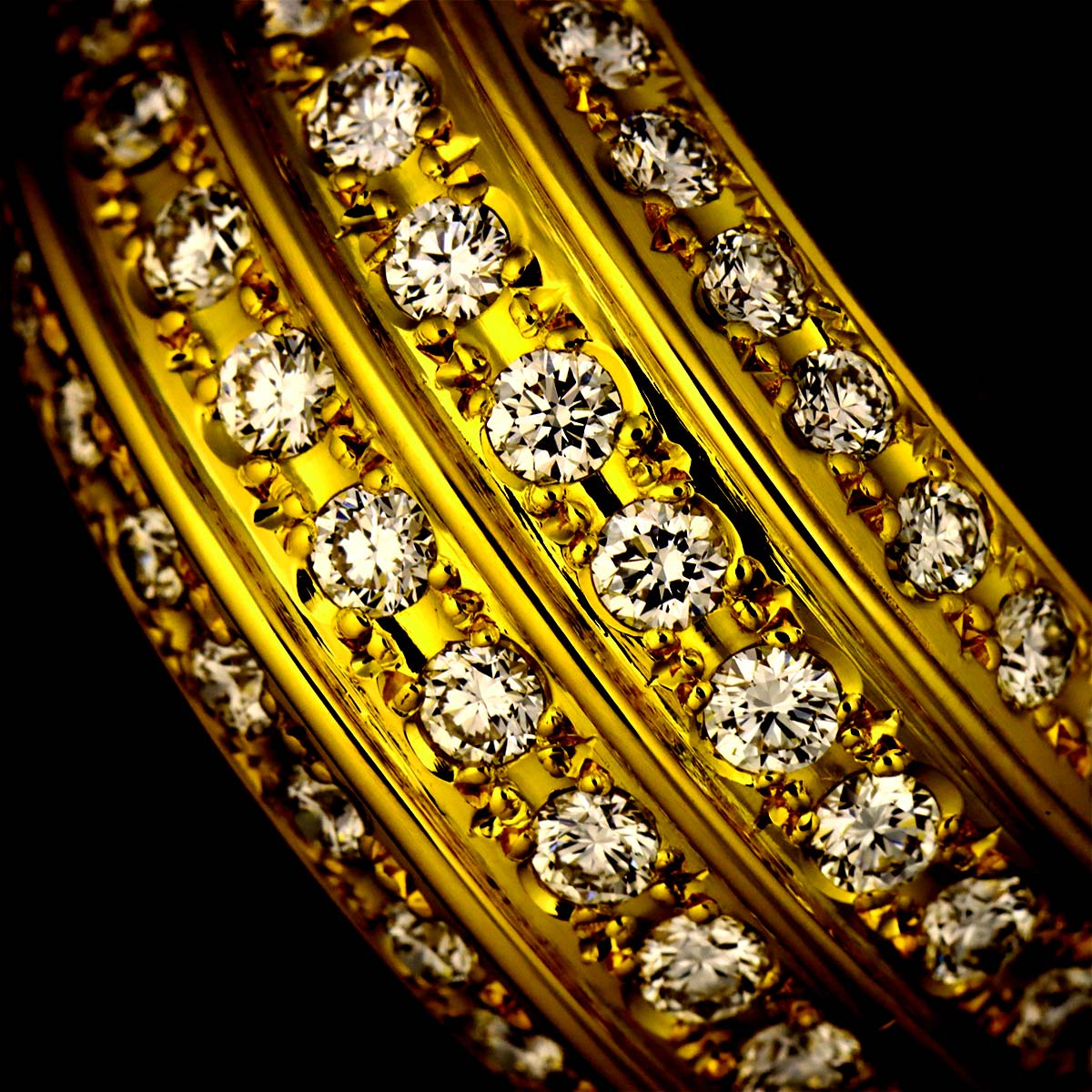 Diamond 0.91ct Ring 18K YG 750 Size6-6.25(US)