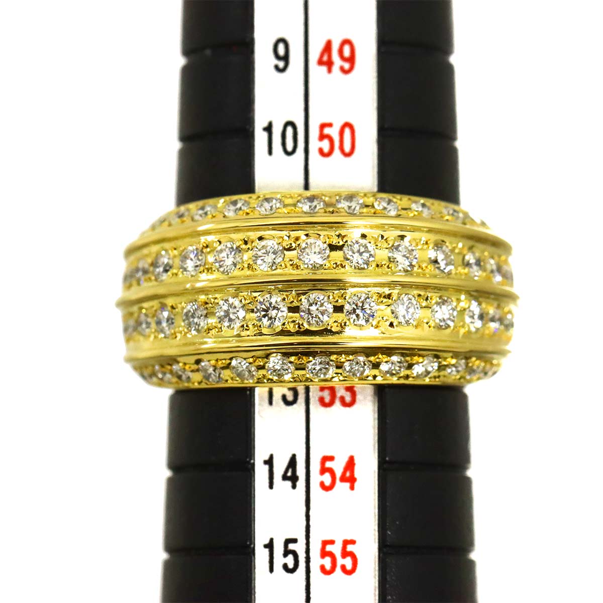 Diamond 0.91ct Ring 18K YG 750 Size6-6.25(US)