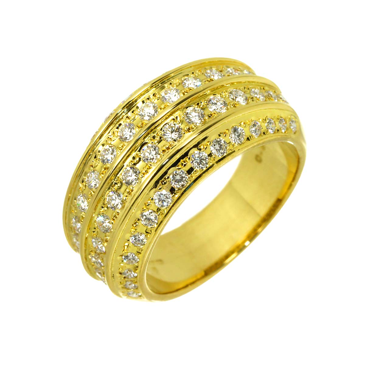 Diamond 0.91ct Ring 18K YG 750 Size6-6.25(US)