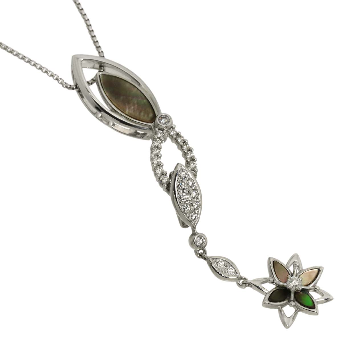 MOP Diamond 0.23ct/0.19ct Necklace 18K WG 750