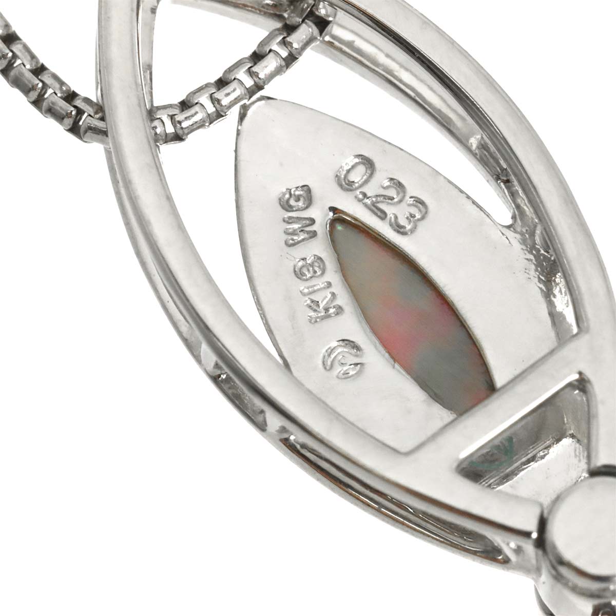 MOP Diamond 0.23ct/0.19ct Necklace 18K WG 750