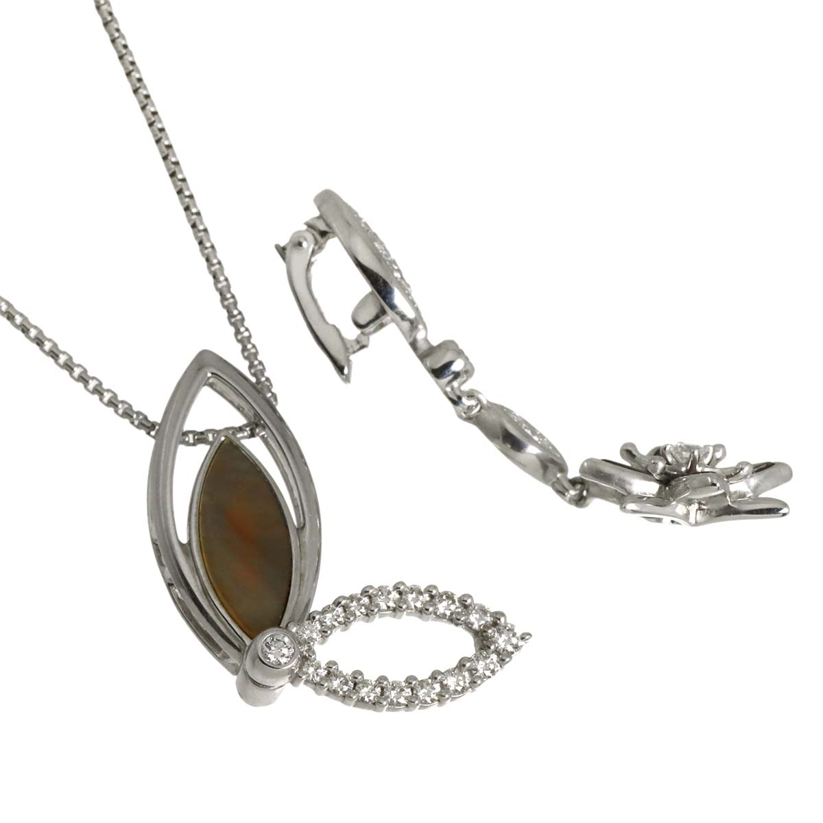 MOP Diamond 0.23ct/0.19ct Necklace 18K WG 750