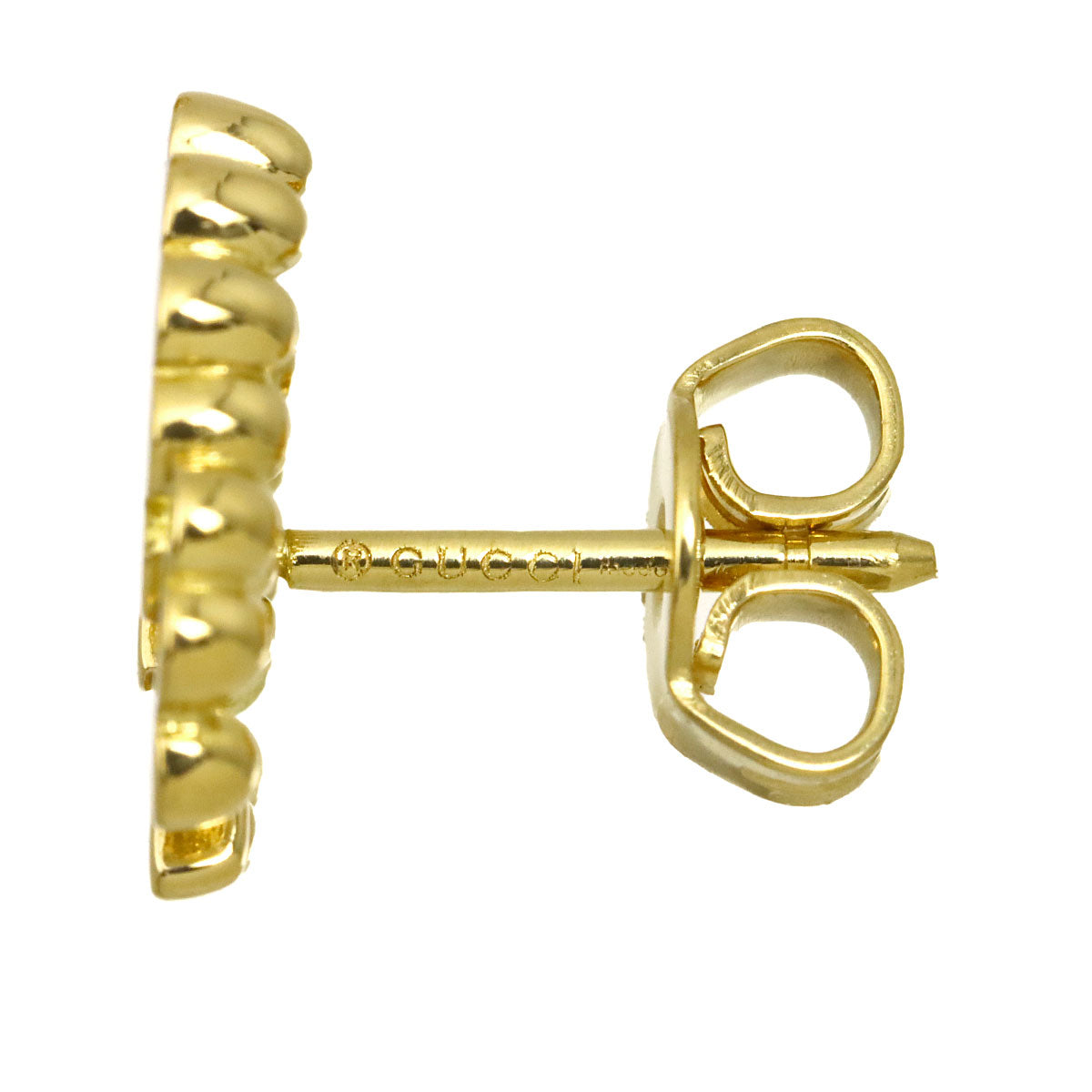 Logo Earrings Pierced 18K Yellow Gold 750