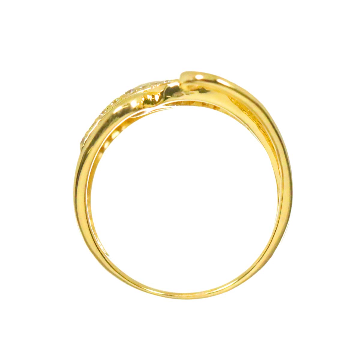 Diamond 0.52ct Ring 18K YG Yellow Gold 750 Size7.5(US)
