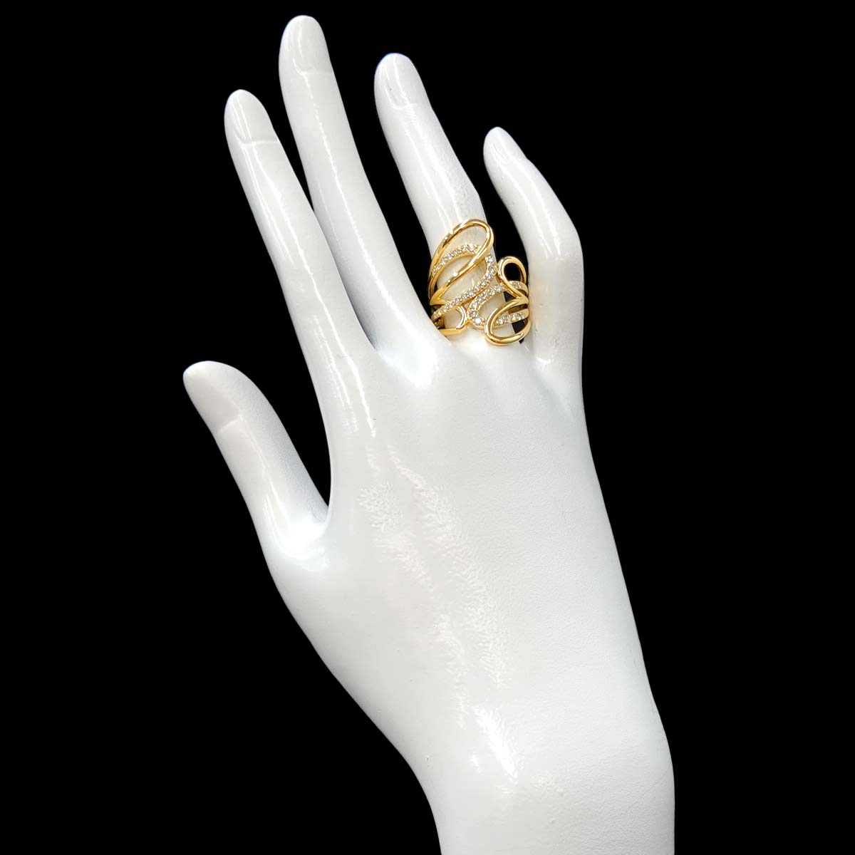 Diamond 0.52ct Ring 18K YG Yellow Gold 750 Size7.5(US)