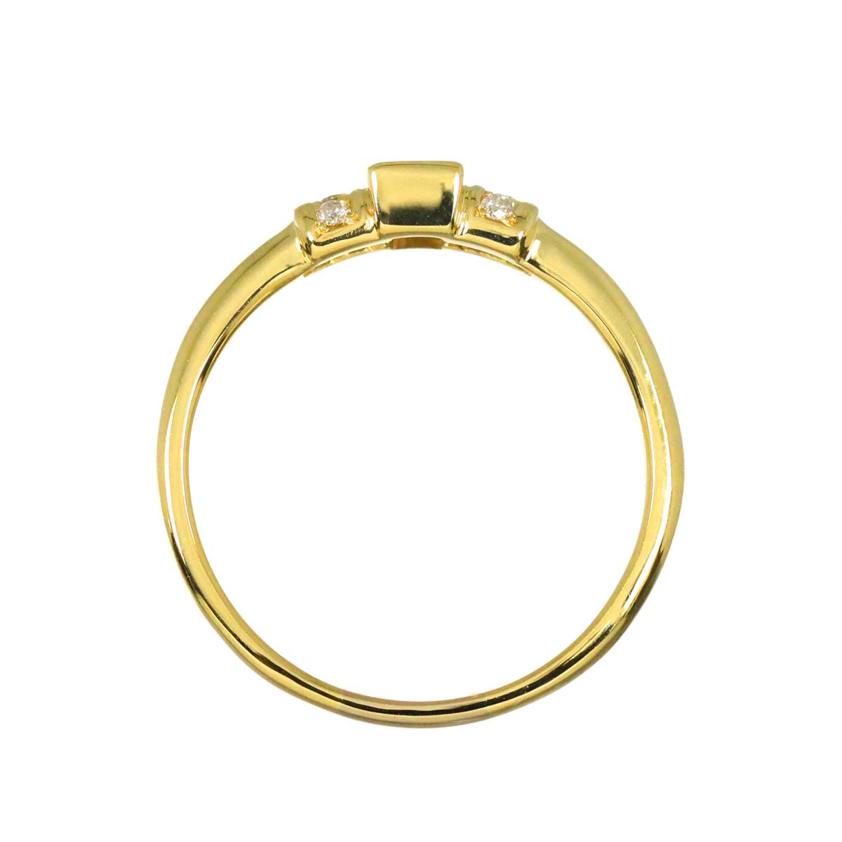 Diamond 0.28ct/0.07ct Ring 18K YG Yellow Gold 750 Size8.25(US)