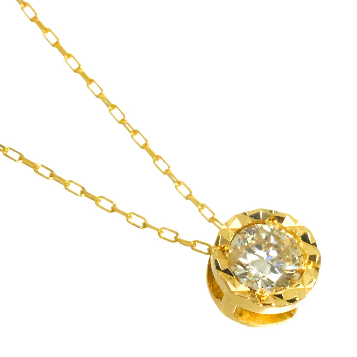 Diamond 0.20ct Necklace 18K YG Yellow Gold 750