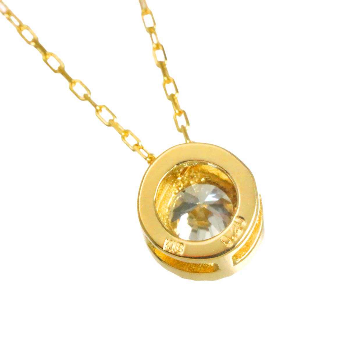 Diamond 0.20ct Necklace 18K YG Yellow Gold 750