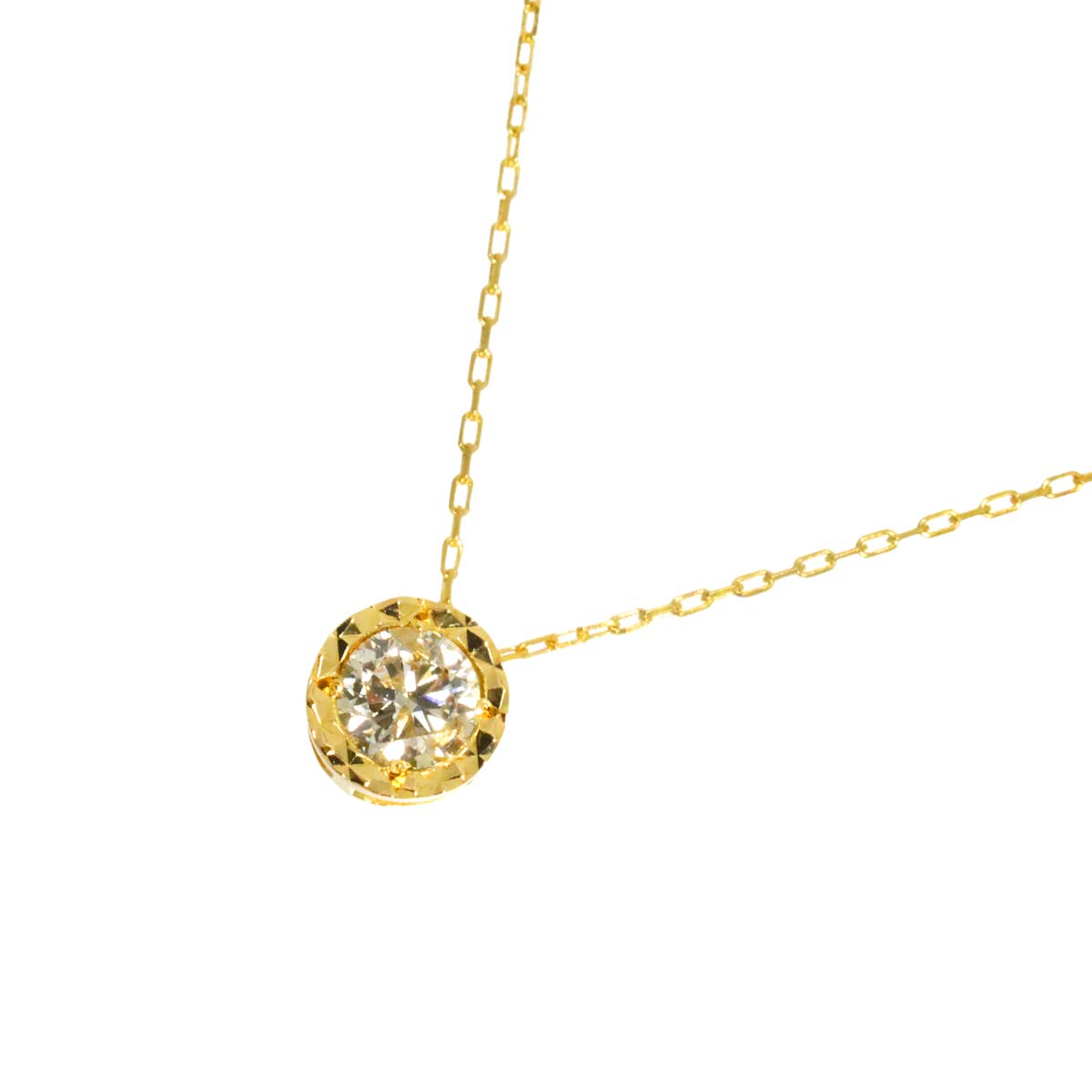 Diamond 0.20ct Necklace 18K YG Yellow Gold 750