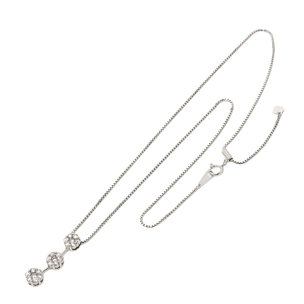 Diamond 1.00ct Necklace 18K WG White Gold 750