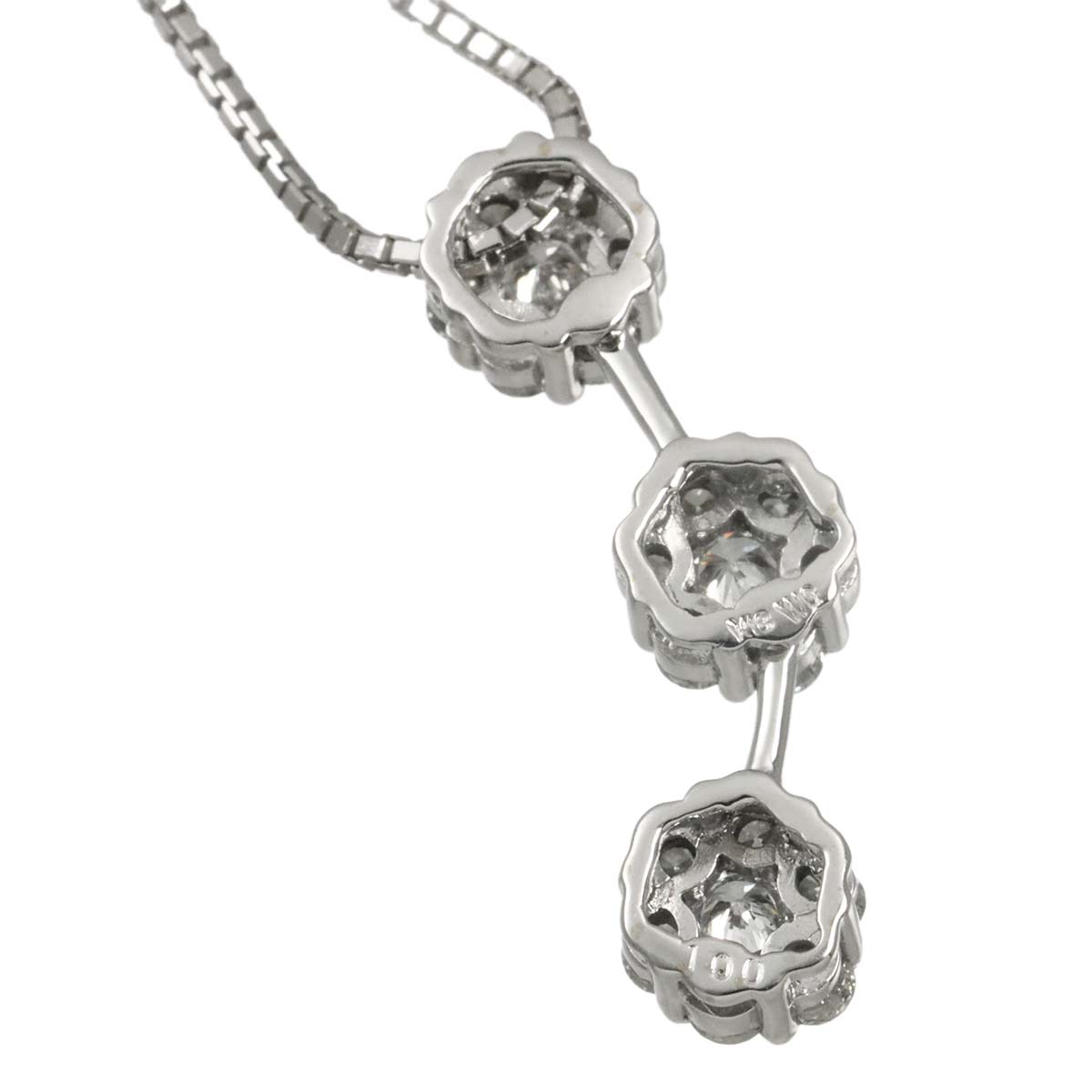 Diamond 1.00ct Necklace 18K WG White Gold 750