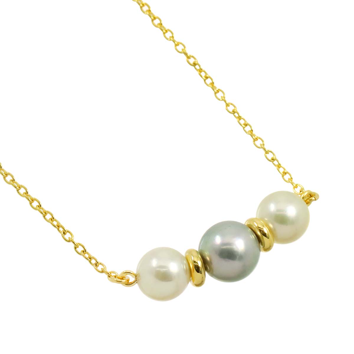 Akoya Pearl 7.3-6.3mm Necklace 18K YG 750