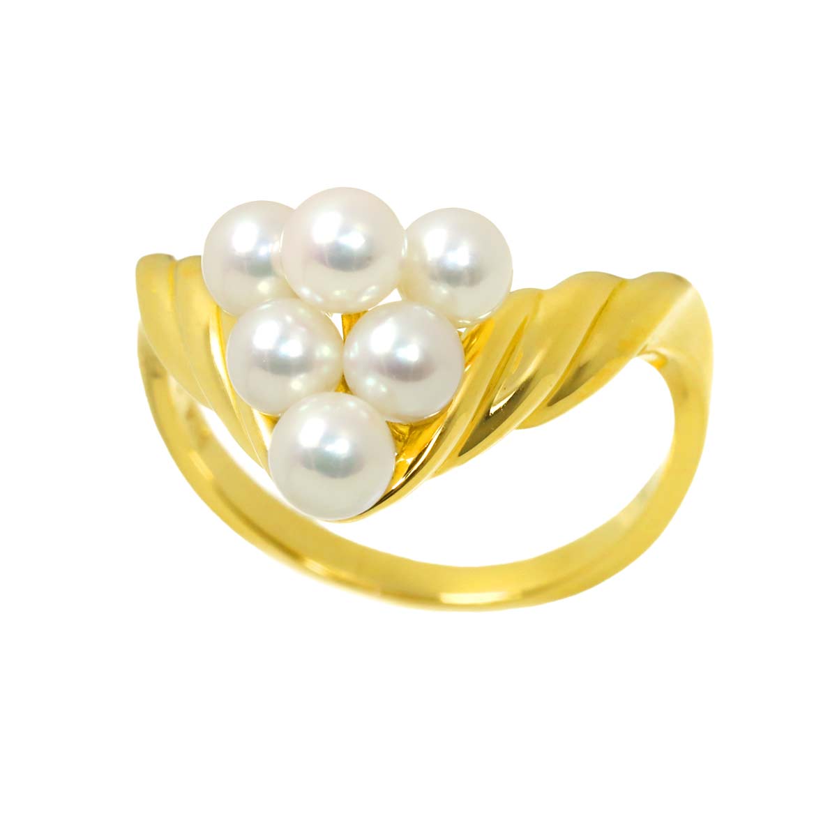 Baby Pearl 4.0-3.7mm Ring 18K YG 750 5.5-5.75(US)