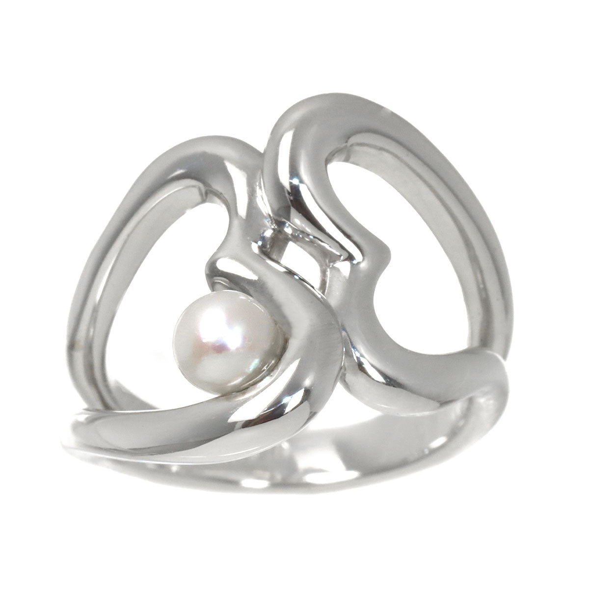 Akoya Pearl 4.5mm Ring 18K WG 750 size5.25(US)