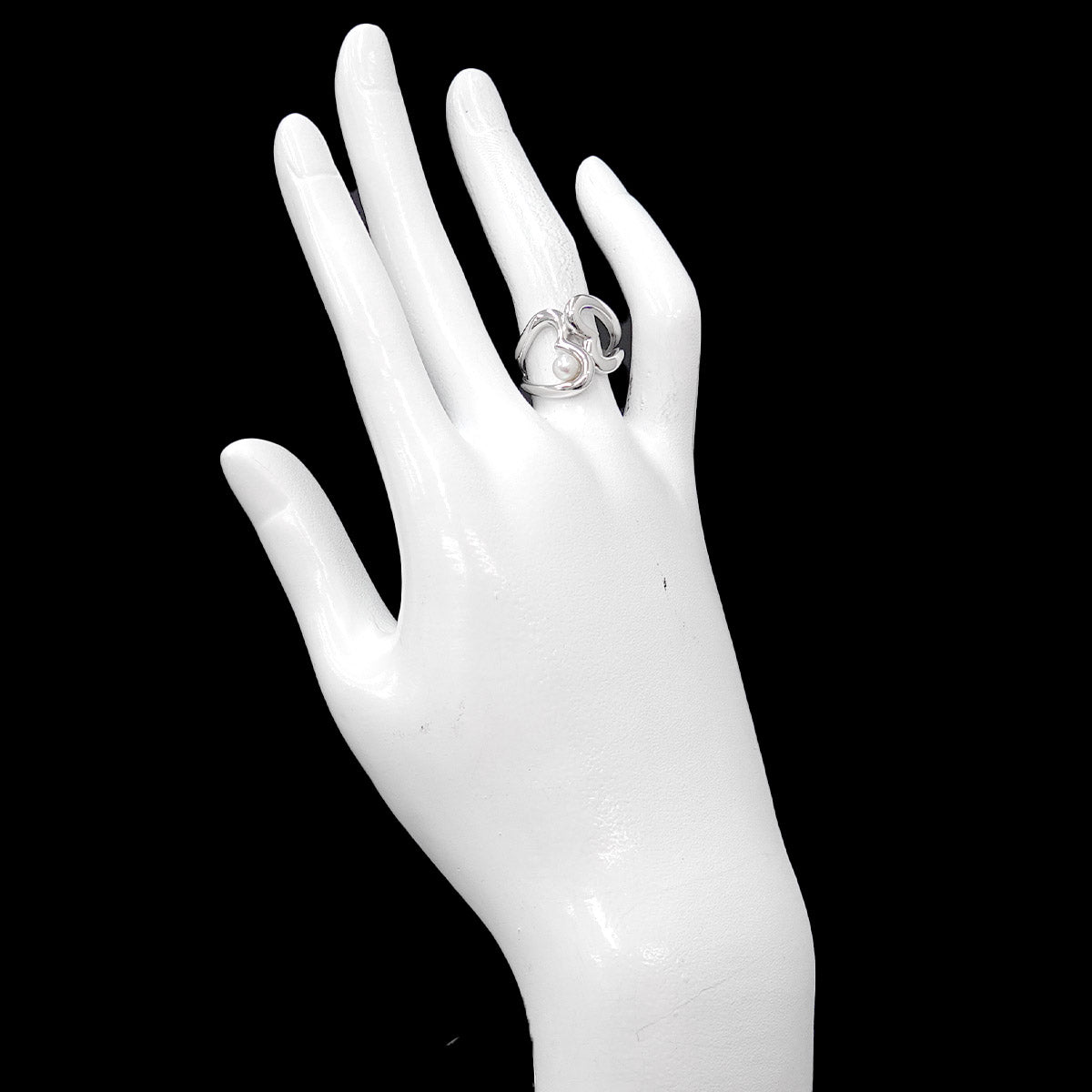 Akoya Pearl 4.5mm Ring 18K WG 750 size5.25(US)
