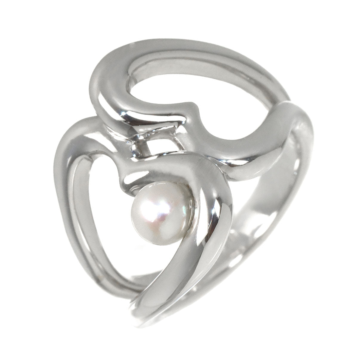 Akoya Pearl 4.5mm Ring 18K WG 750 size5.25(US)
