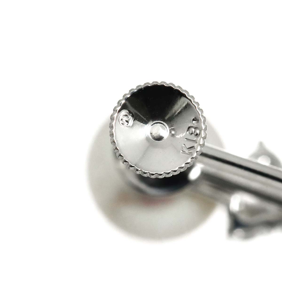 Akoya Pearl 8.1mm Diamond Earrings 18K WG 750