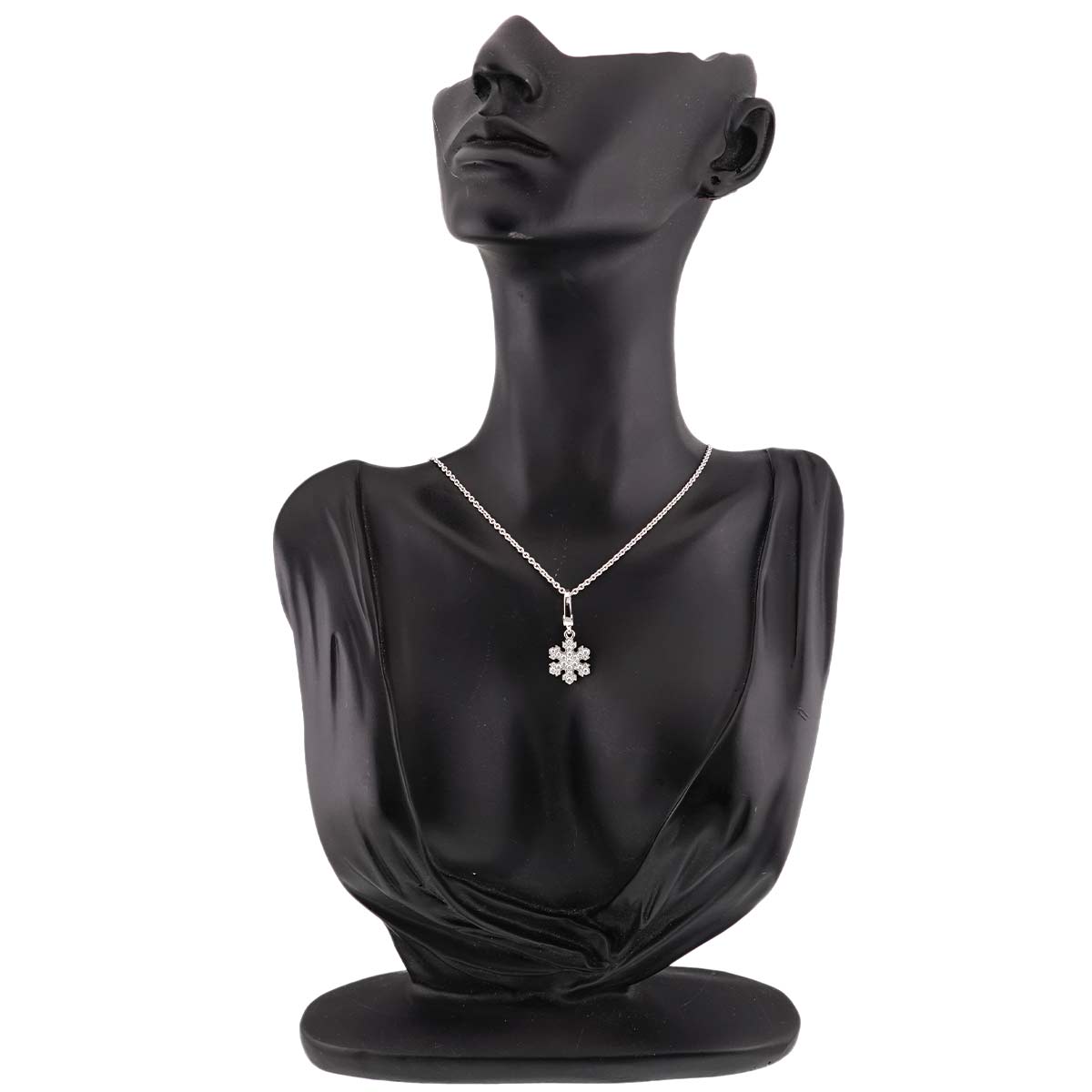 Snowflake Diamond Necklace 18K White Gold 750