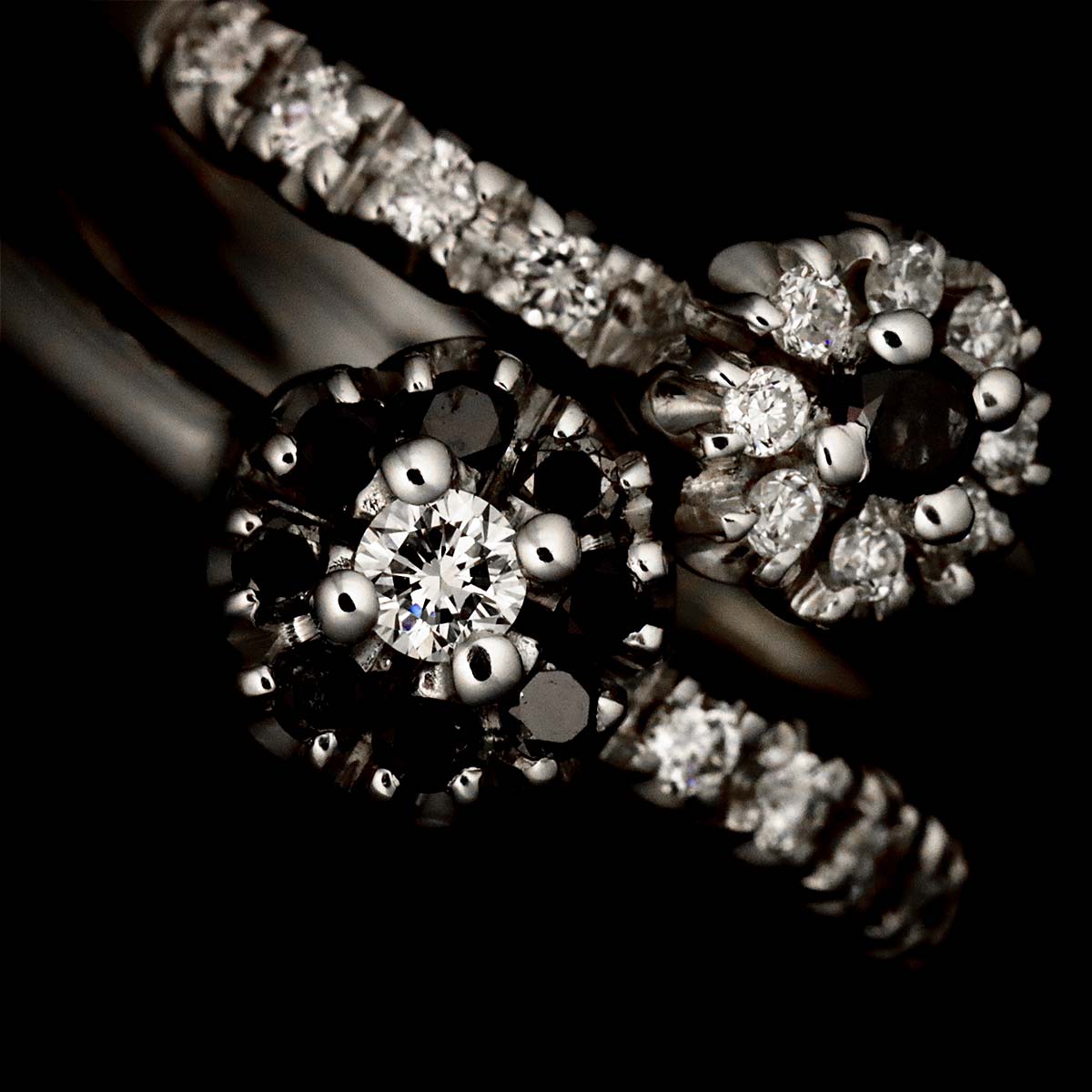 Diamond 0.21ct/0.14ct Ring 18K WG 750 Size3.25(US)