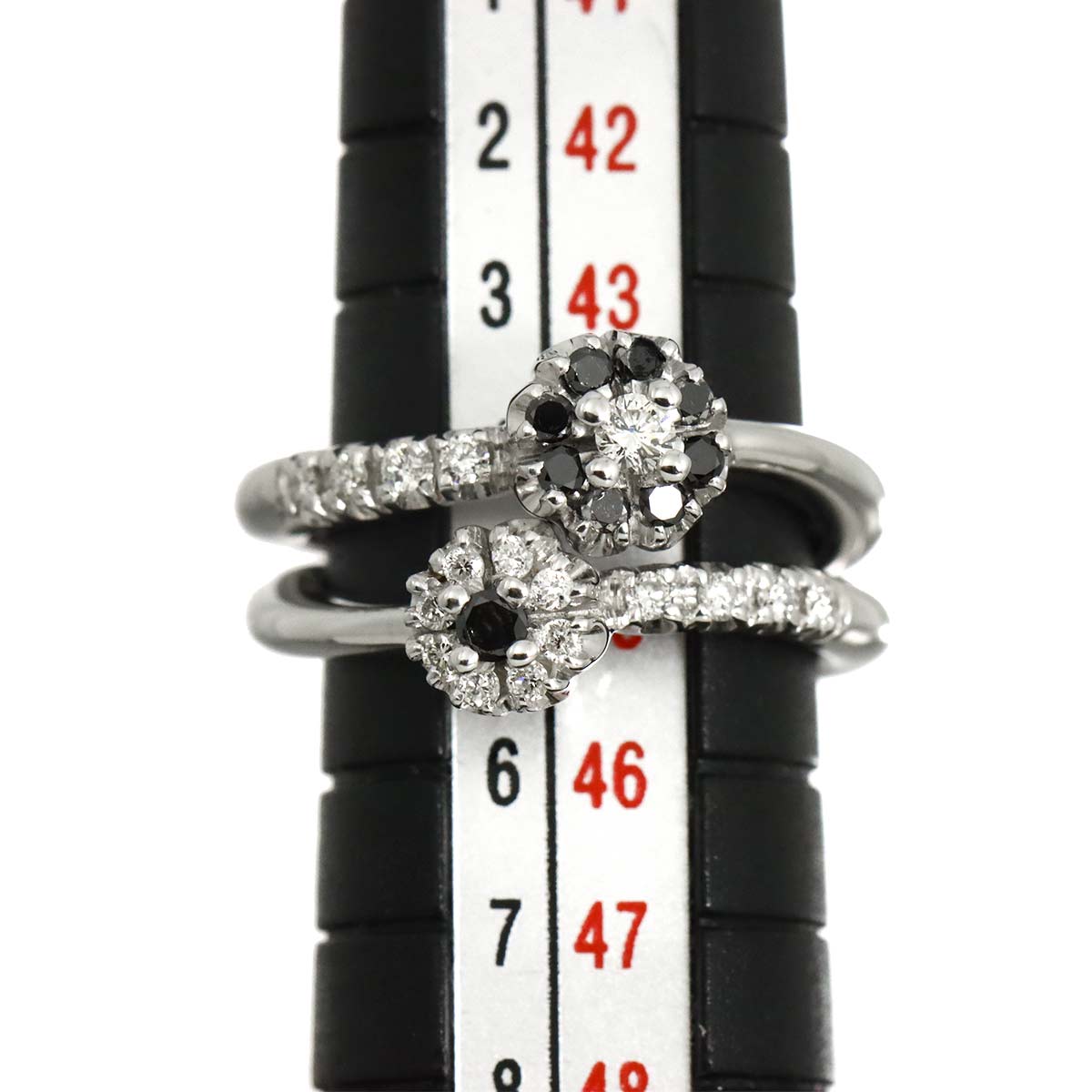 Diamond 0.21ct/0.14ct Ring 18K WG 750 Size3.25(US)