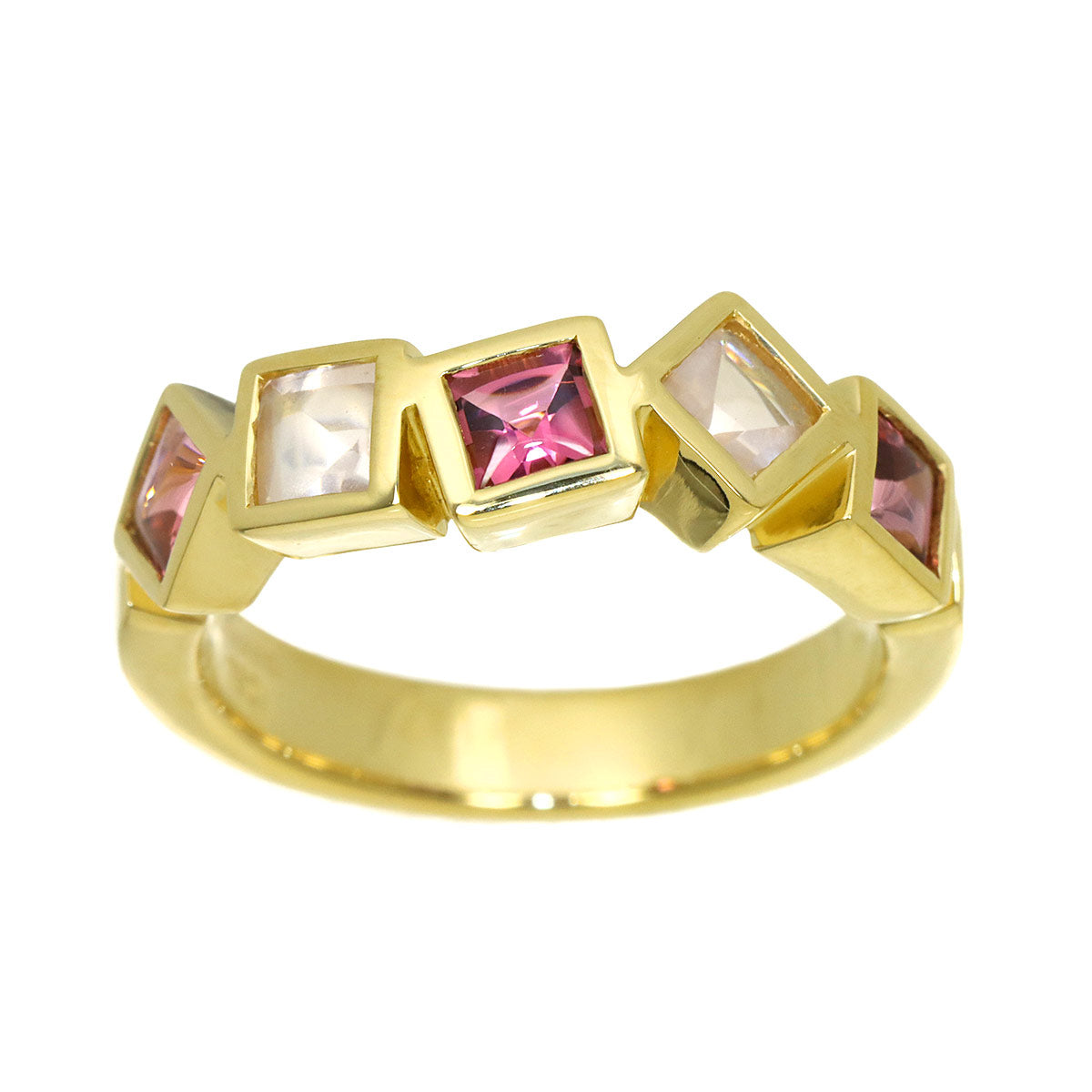 Tourmaline Quartz Ring 18K PG 750 Size6(US)