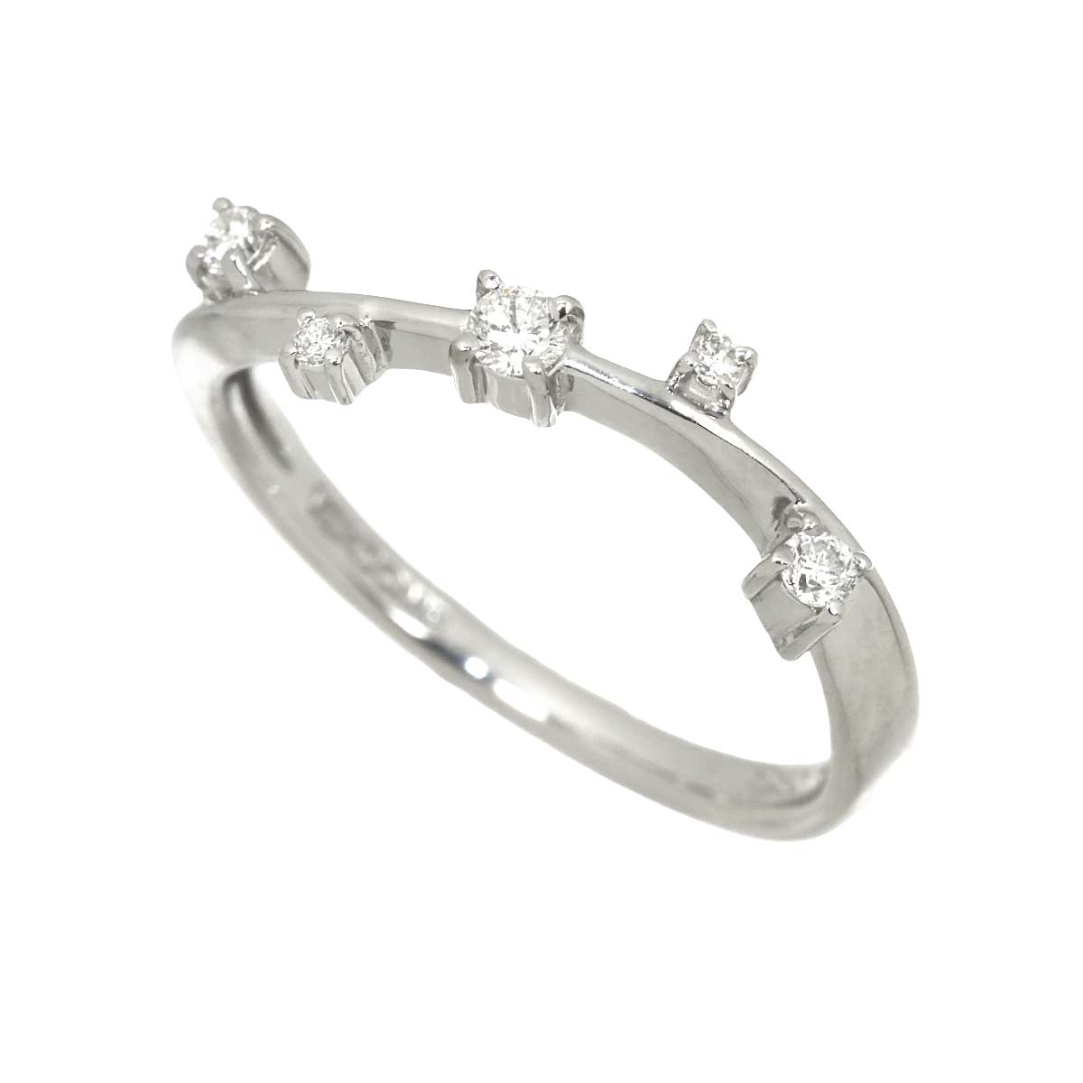 Diamond Ring Pt Platinum size4.75-5(US)