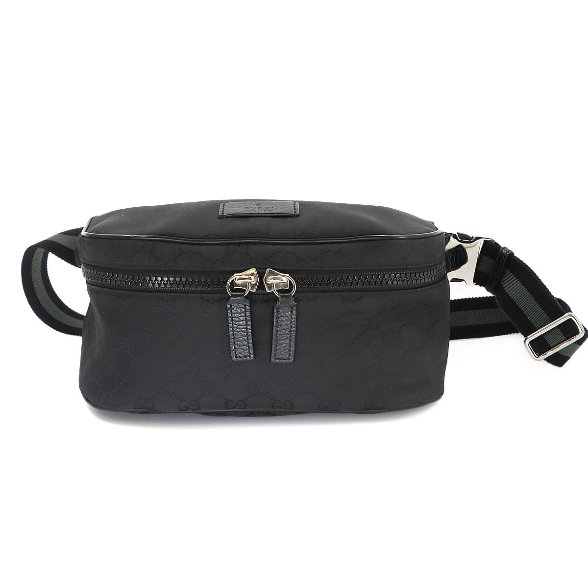 Crossbody Waist Bag GG Nylon Leather Black 449182 Purse