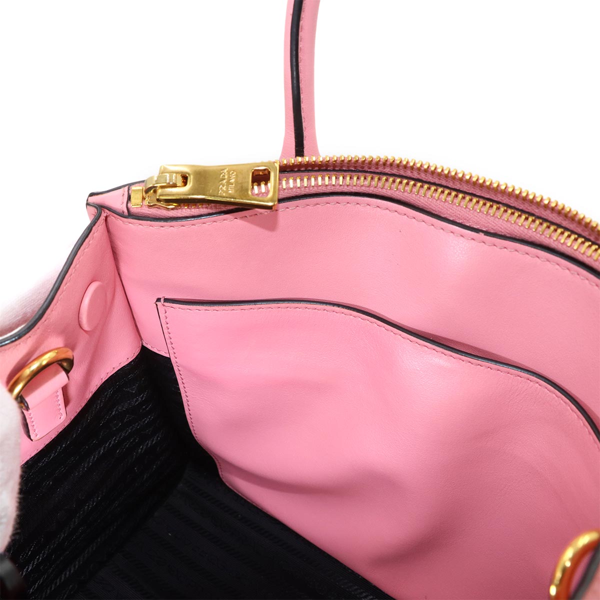 2way Hand Shoulder Bag Saffiano Leather Pink 1BA103