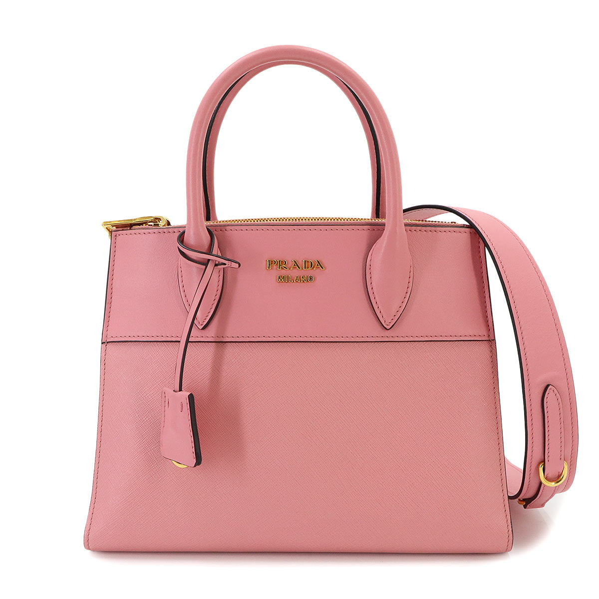 2way Hand Shoulder Bag Saffiano Leather Pink 1BA103