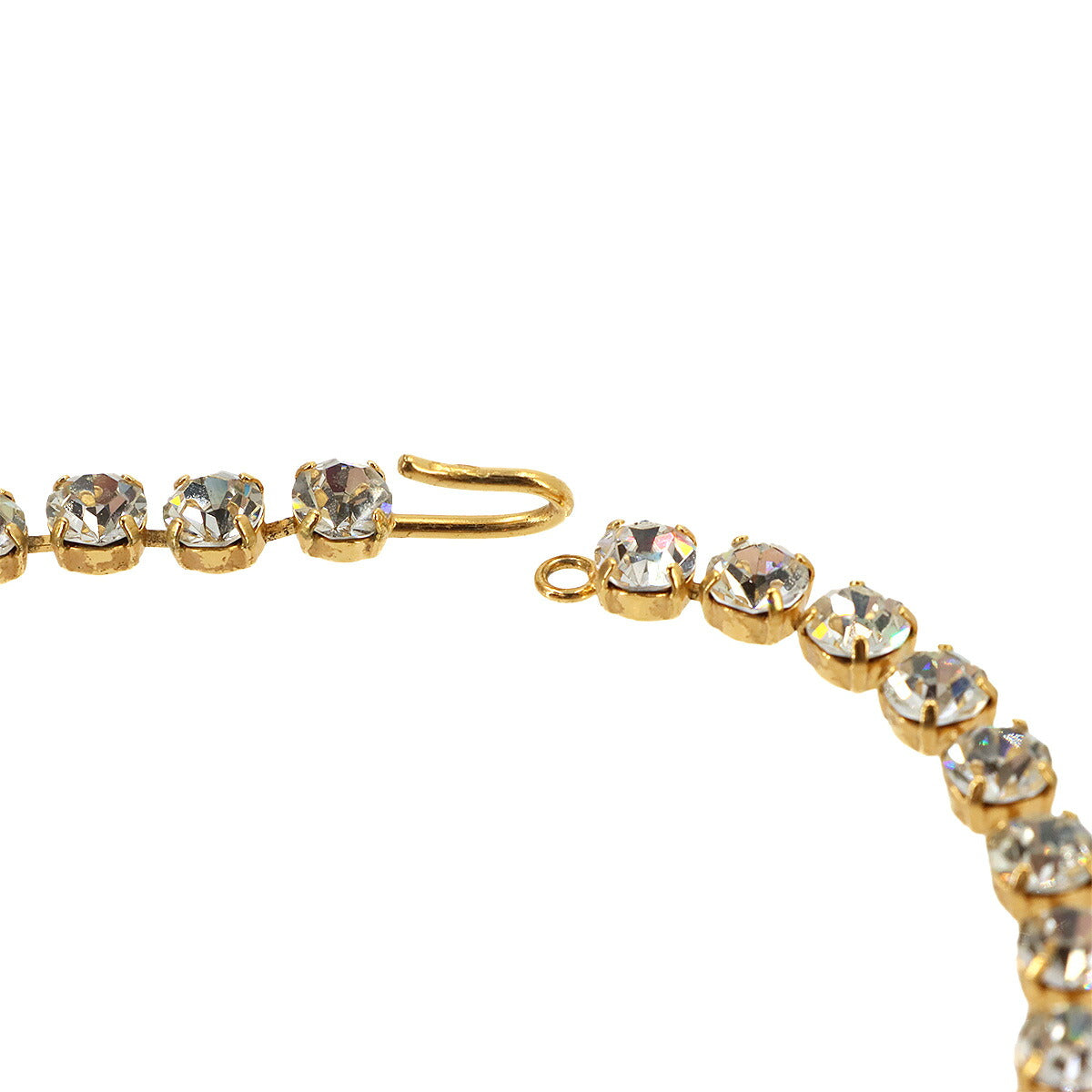 Coco Logos Rhinestone Necklace Gold 96A Accessory