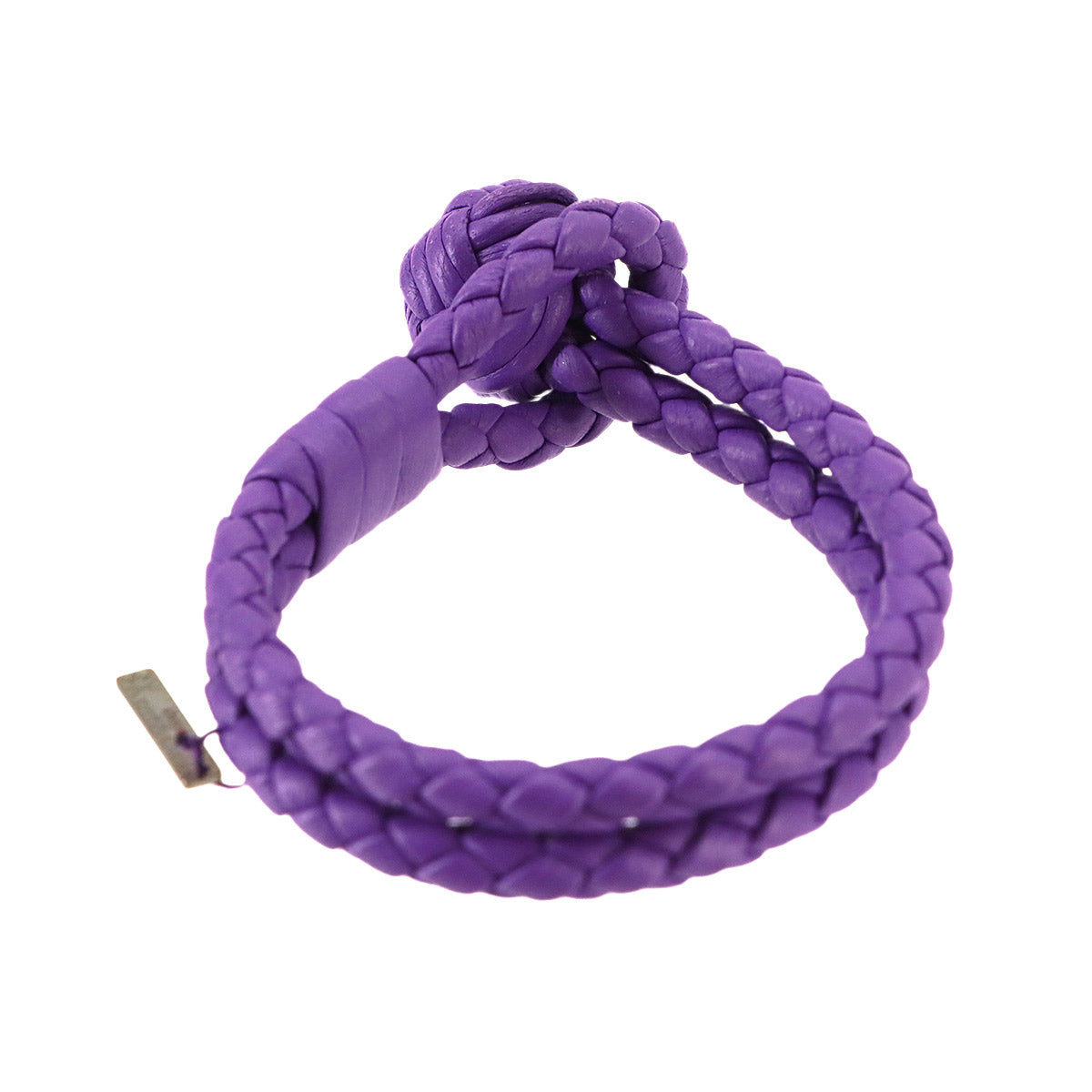 Intrecciato Bracelet Leather Purple Accessory