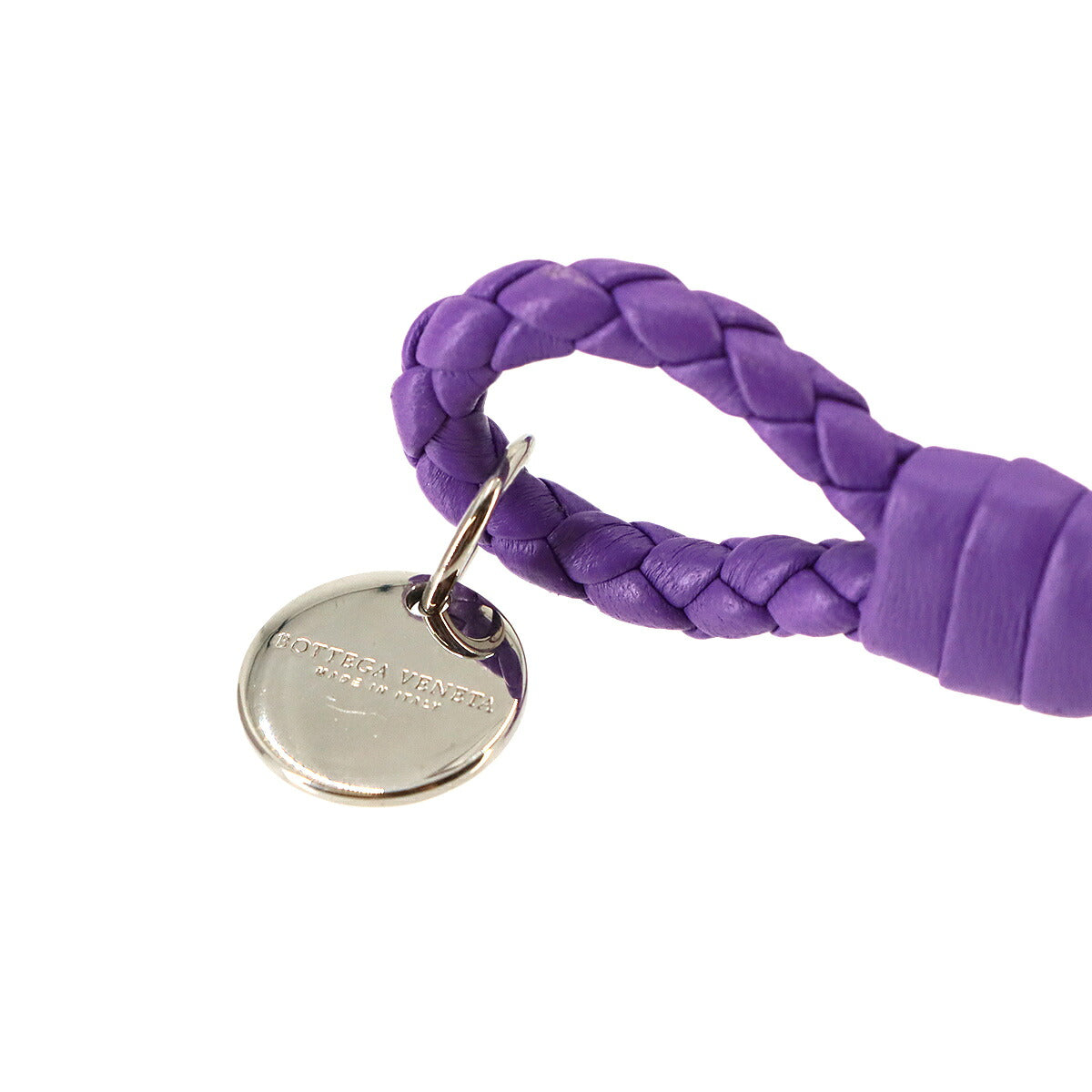 Intrecciato Bracelet Leather Purple Accessory