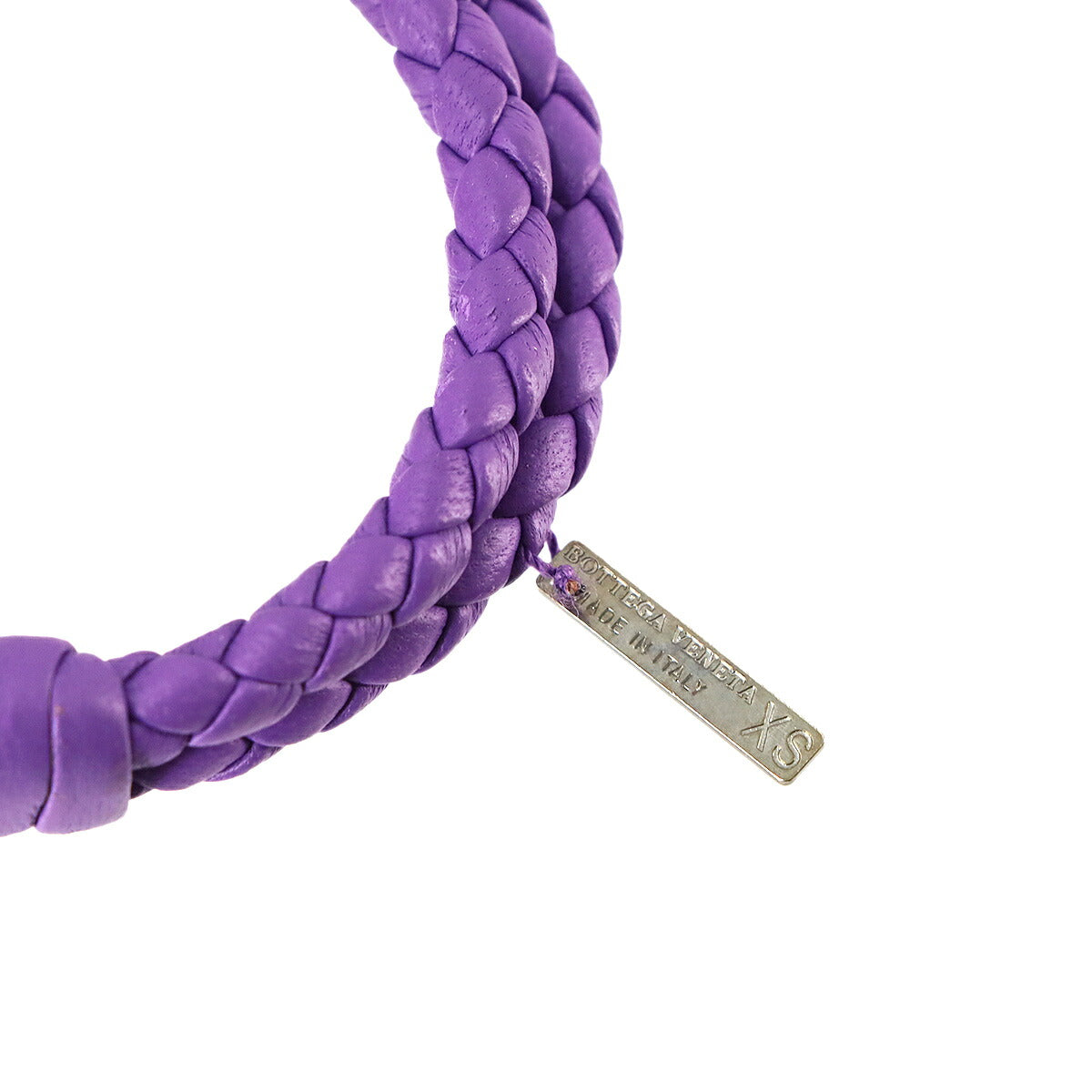 Intrecciato Bracelet Leather Purple Accessory