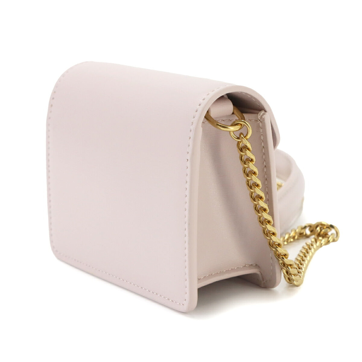 Triomphe Chain Shoulder Bag Leather Pink Purse