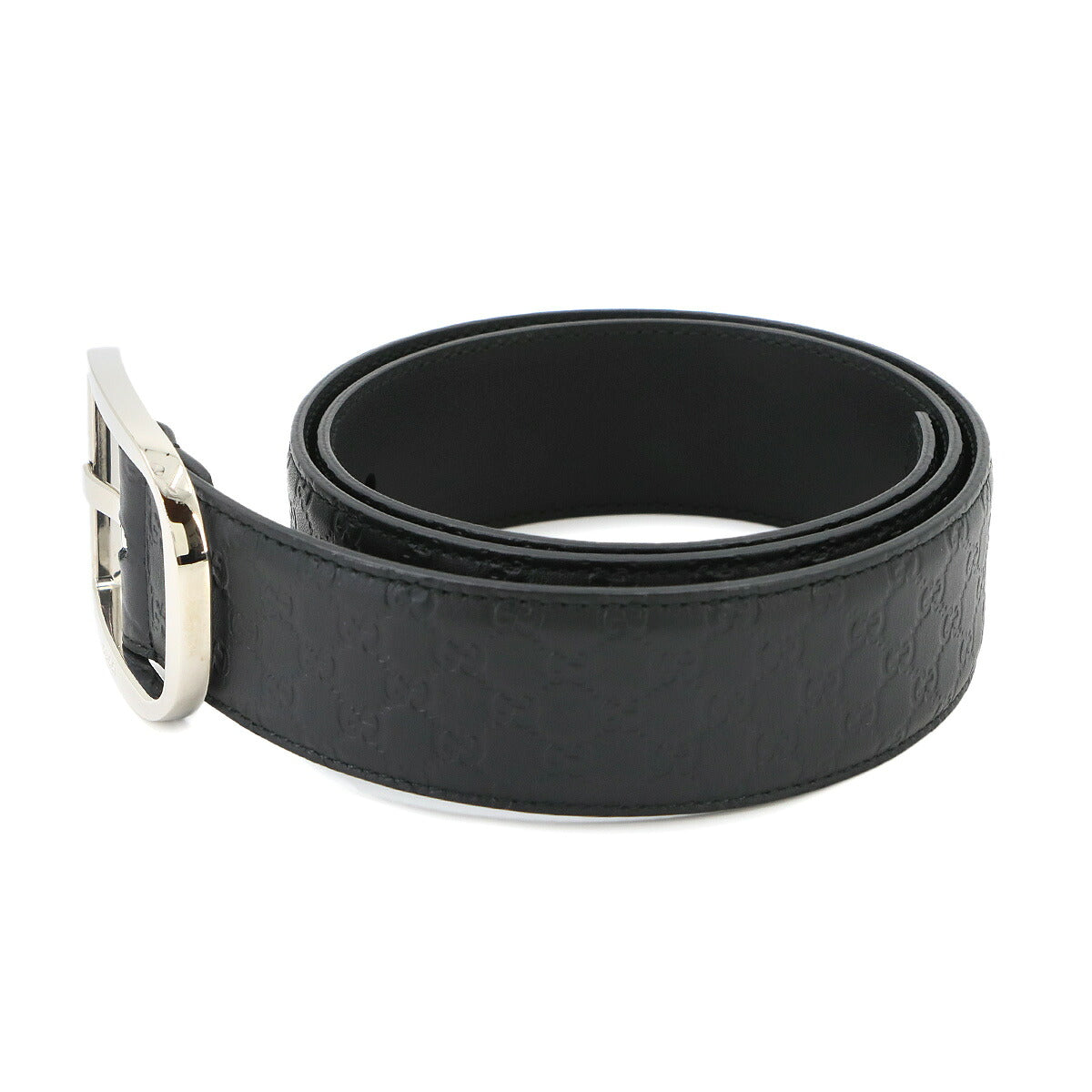 Micro Guccissima Belt Leather Black 449716 Size 80