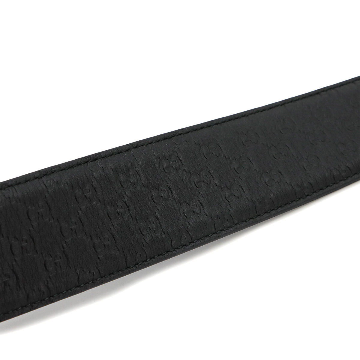 Micro Guccissima Belt Leather Black 449716 Size 80