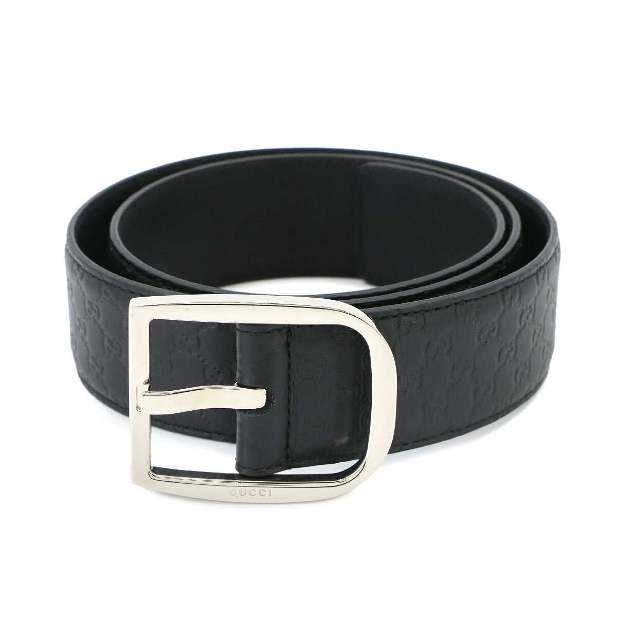 Micro Guccissima Belt Leather Black 449716 Size 80