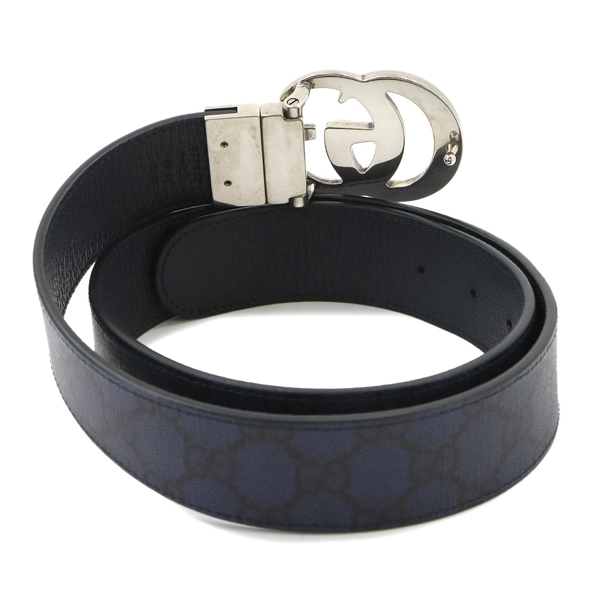 GG Marmont Reversible Belt GG Supreme Leather Navy Black 627055